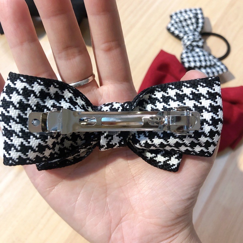 Kẹp tóc handmade , kẹp nơ trắng đỏ đen - tiemcuaan