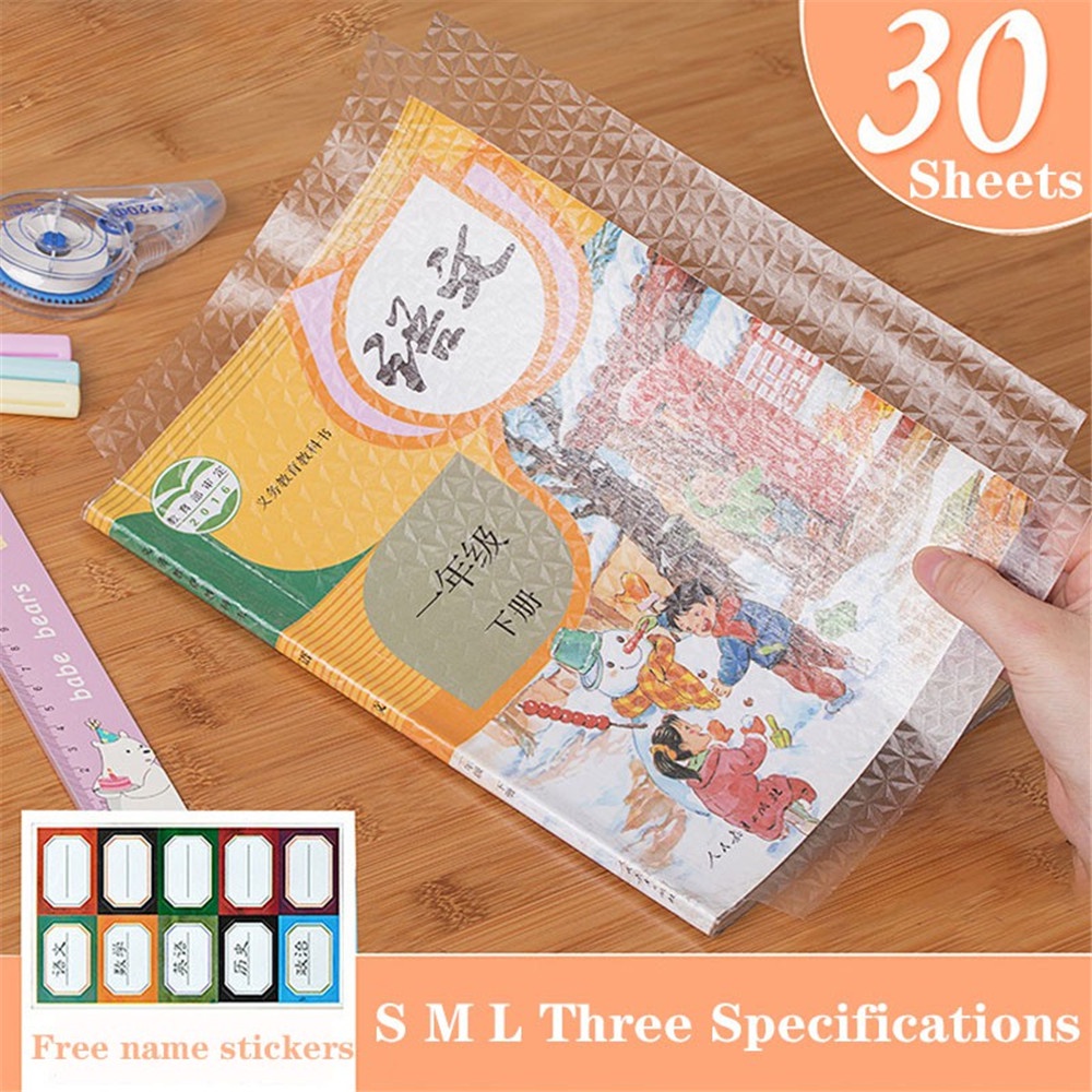 Set 30 Tấm Phim Mờ Trong Suốt Tự Dính Cho Học Sinh