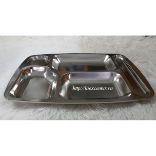 KHAY CƠM INOX 4 NGĂN TQ (348X255X22mm)|inoxcenter86
