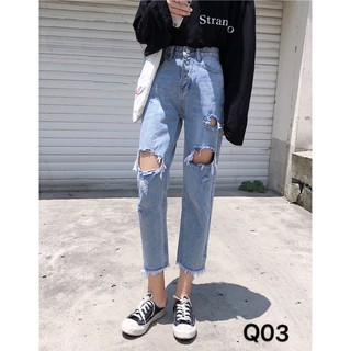 [ QUẦN JEAN BAGGY NỮ]( rách te tua) Q03