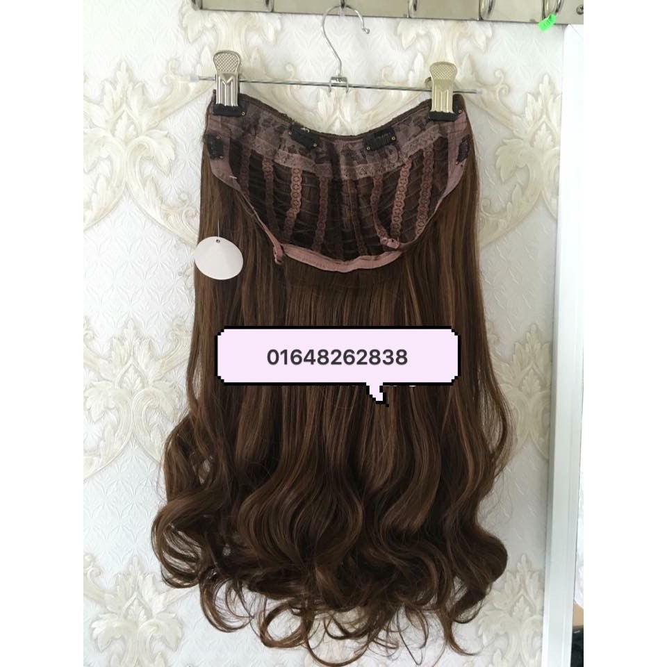 HÌNH THẬT-tóc giả kẹp chữ U xoăn đuôi