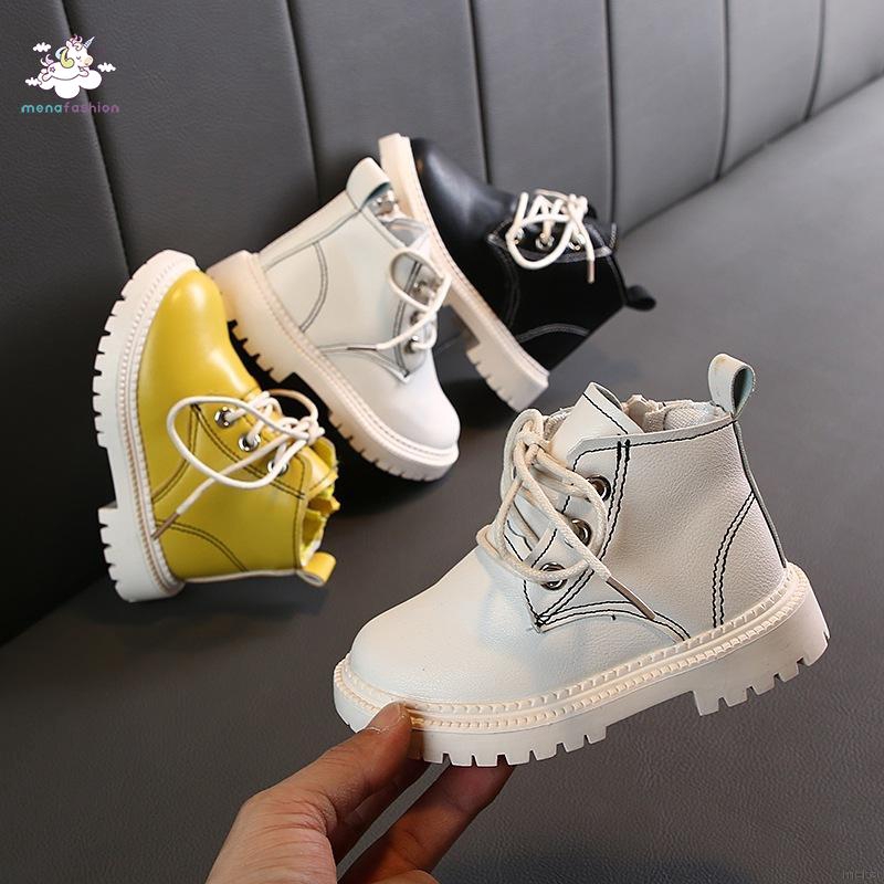 Giày bốt da cổ cao đế dày xinh xắn cá tính cho bé