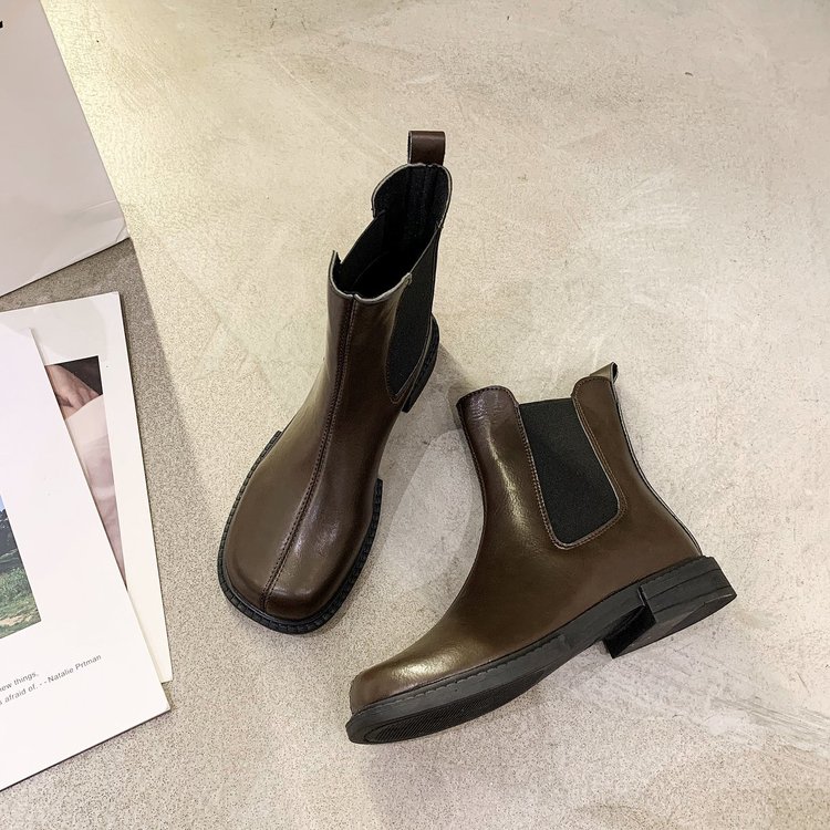 Square Toe Low Heel Elastic Slip on Boots | BigBuy360 - bigbuy360.vn