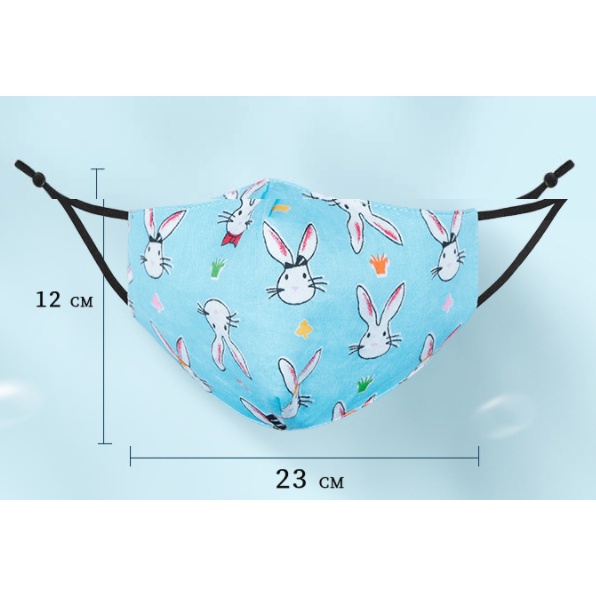 Khẩu Trang cotton Ba Lớp Chống Bụi In Họa Tiết Hoạt Hình Có Thể Giặt Và Tái Sử Dụng