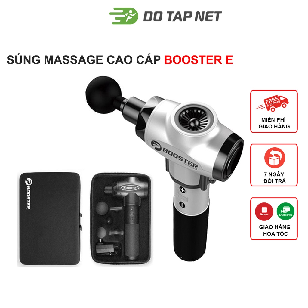 Súng massage BOOSTER E, Súng massage gun thư giãn cơ bắp  6 Đầu Massage - 9 mức độ - 135W