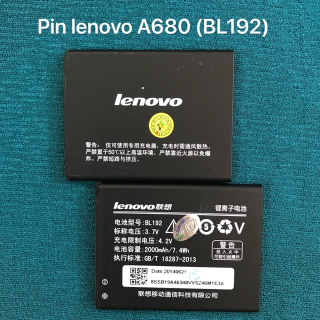 Pin lenovo A680 zin, kí hiệu trên pin BL192