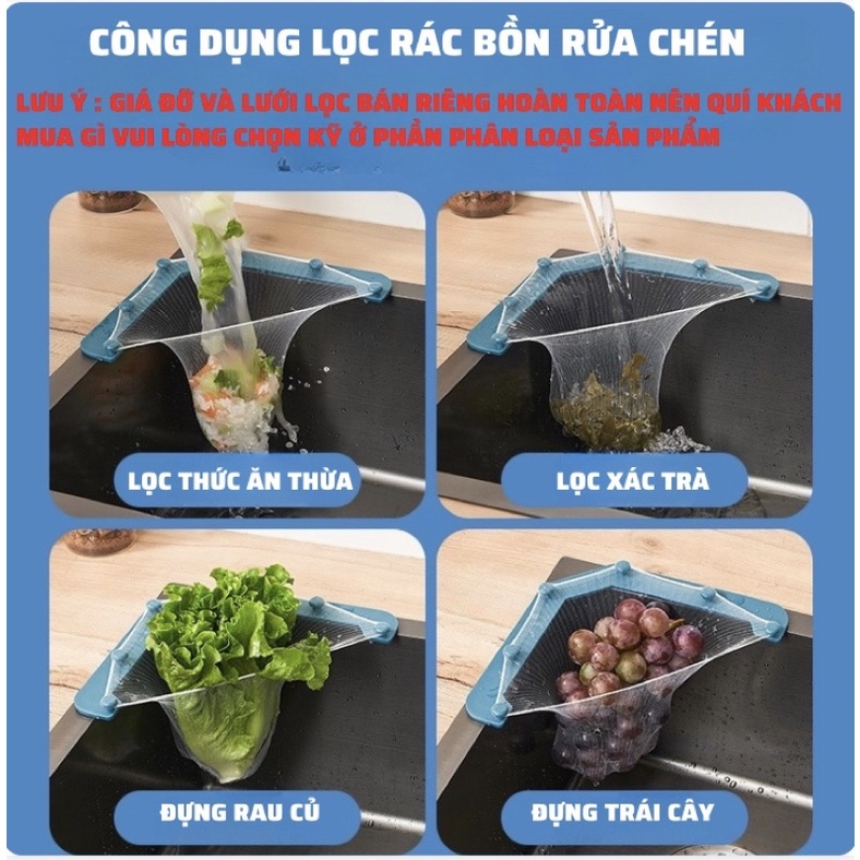 khay lọc rác, giá lưới lọc rác,túi lọc rác bồn rửa chén