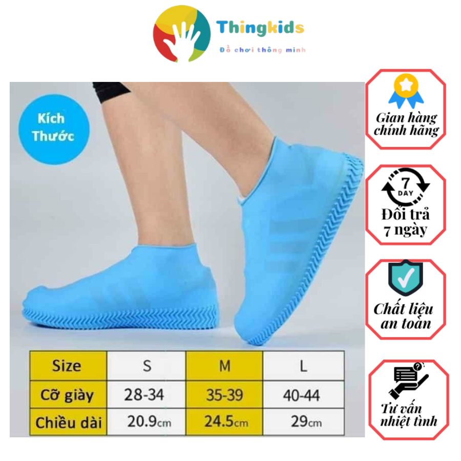 Bọc giày sillicon đi mưa chống trơn trượt - Thingkids