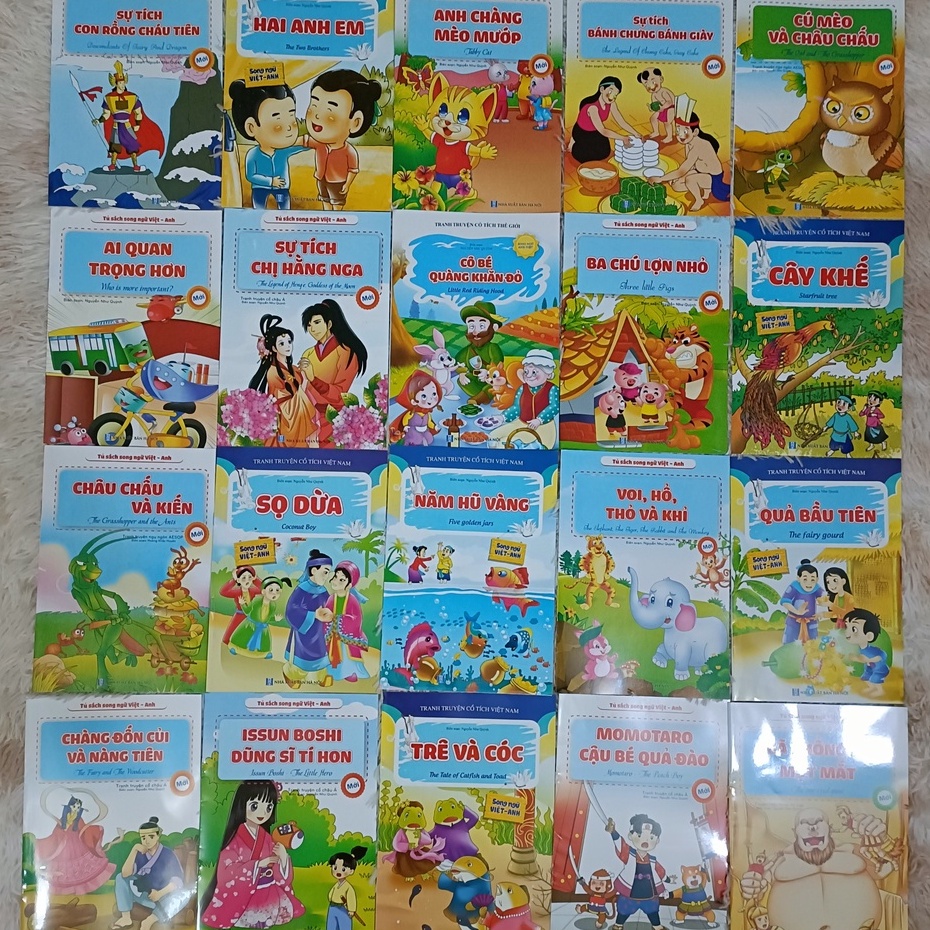 Bộ 20 Cuốn Truyện Tranh Cổ Tích Việt Nam và thế giới Cho Bé (Song ngữ