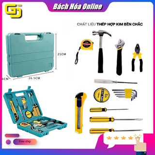 Bộ dụng cụ sửa chữa 16 chi tiết đa năng đầy đủ cờ lê, mỏ lếch, tua vít, dao, búa…….