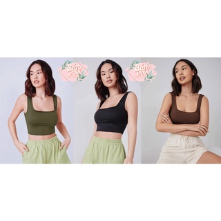 Áo thun croptop 2 dây cổ vuông