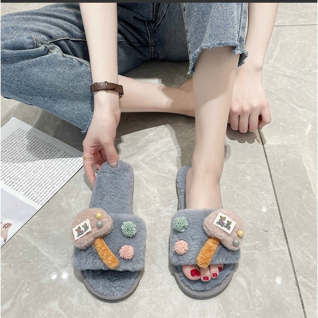 Dép lông mang trong nhà [Hàng tốt loại 1 đế may]  D902