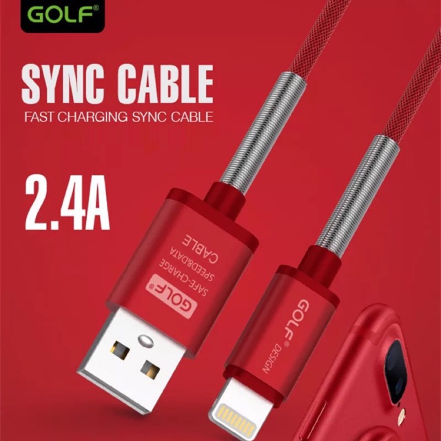 Cáp sạc nhanh + data nhanh dành cho iphone GOLF