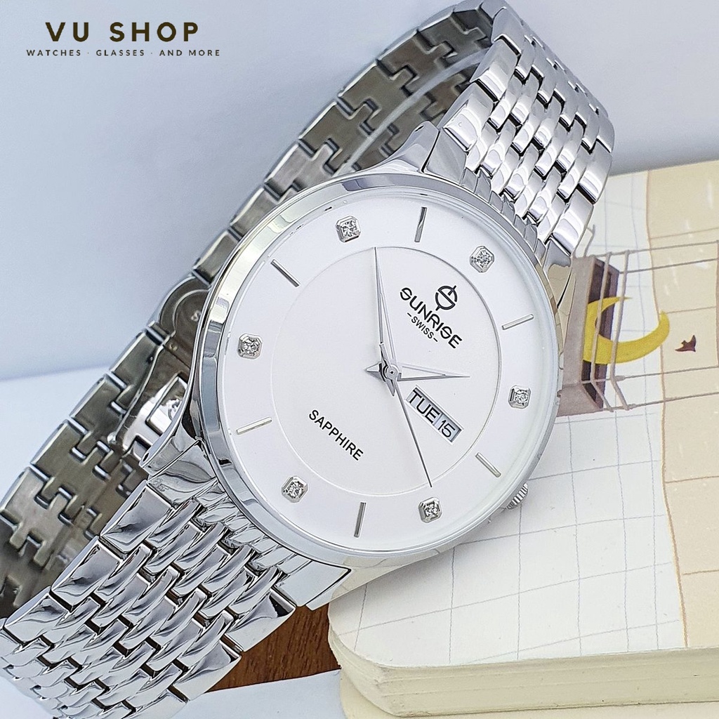 Đồng hồ nam SUNRISE 1109SB - Chính hãng, chống trầy