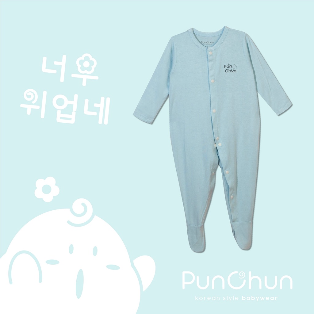 [RẺ VÔ ĐỊCH] Body dài tay cúc giữa sơ sinh 0-12m Punchun