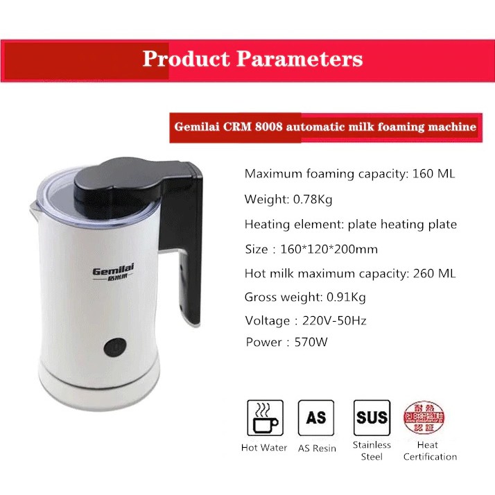 Máy Đánh Bọt Sữa Nóng GEMMILAI