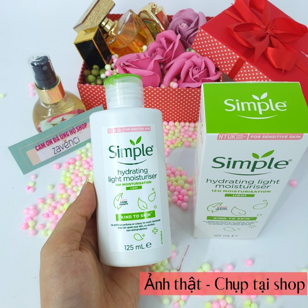 Kem dưỡng ẩm SIMPLE Kind To Skin Hydrating Light Moisturiser kiềm dầu 125ml - ZAVENCI Official