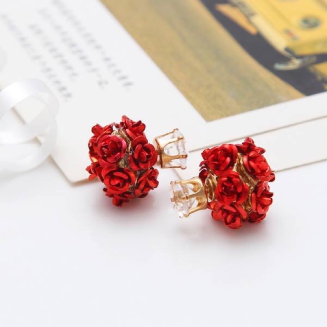 Combo 2 đôi bông tai hoa hồng