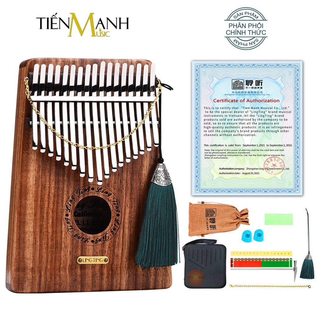 Đàn Kalimba LingTing 17 Phím K17Y (Gỗ Hoàng Đàn LT-K17Y) - Full Phụ Kiện