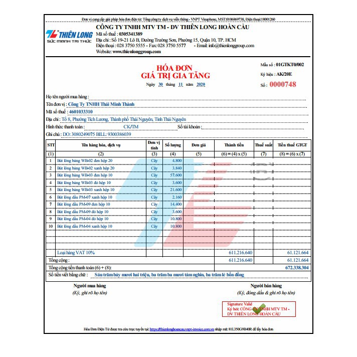 Bút Lông  Dầu 2 Đầu Thiên Long PM04