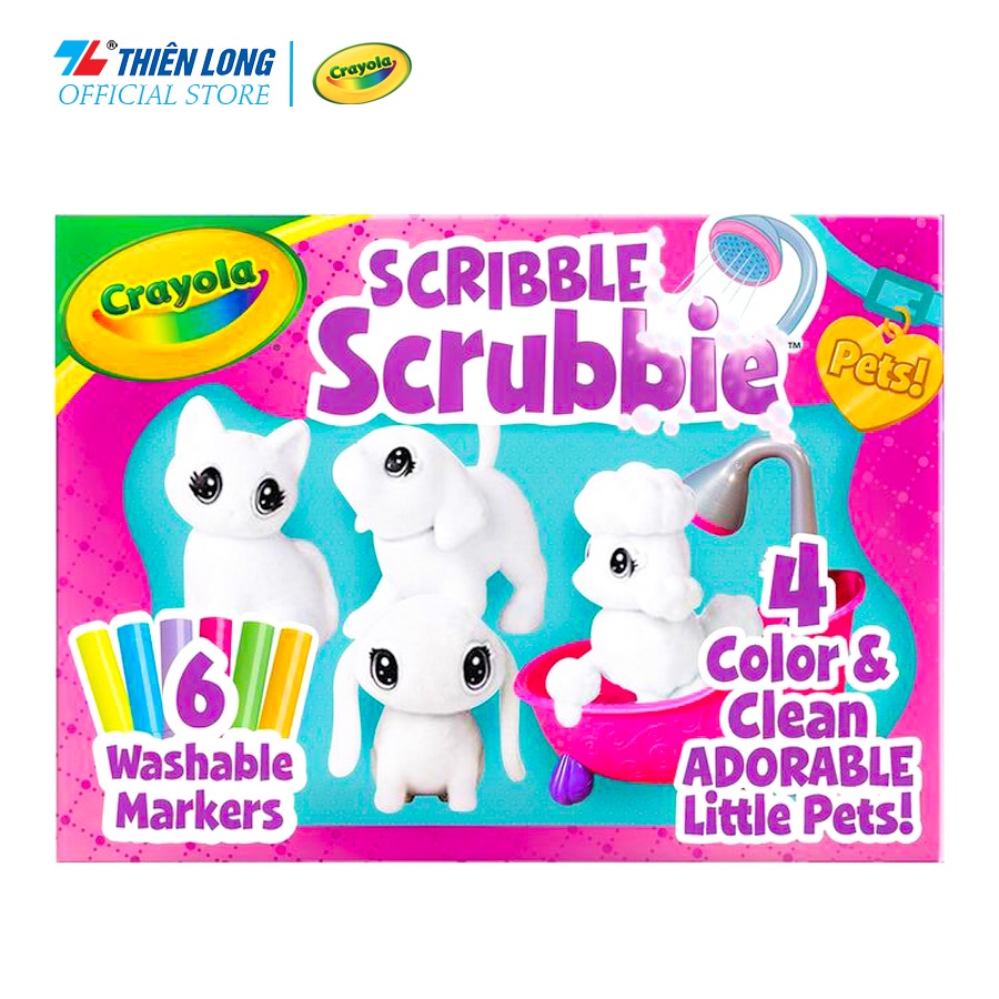 Bộ đồ chơi trang trí cho thú cưng - có thể rửa được Crayola Scribble Scrubbie Pets Tub Play Set