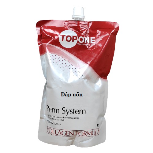 Kem uốn ép tóc Topone Dập uốn ép Topone collagen 1200ML