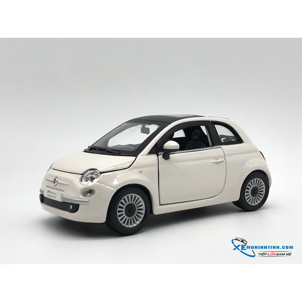 Xe mô hình New Fiat 500 Nuova Weiss Coupe Bburago 1:24 (Trắng)