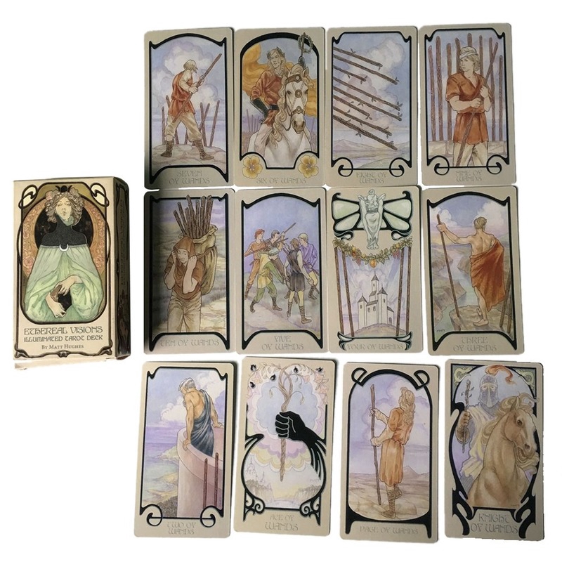 ❤Ready Stock！Fast!!❤Bộ bài Tarot 80 Ethereal Visions Illuminated Tarot English Tarot Cards