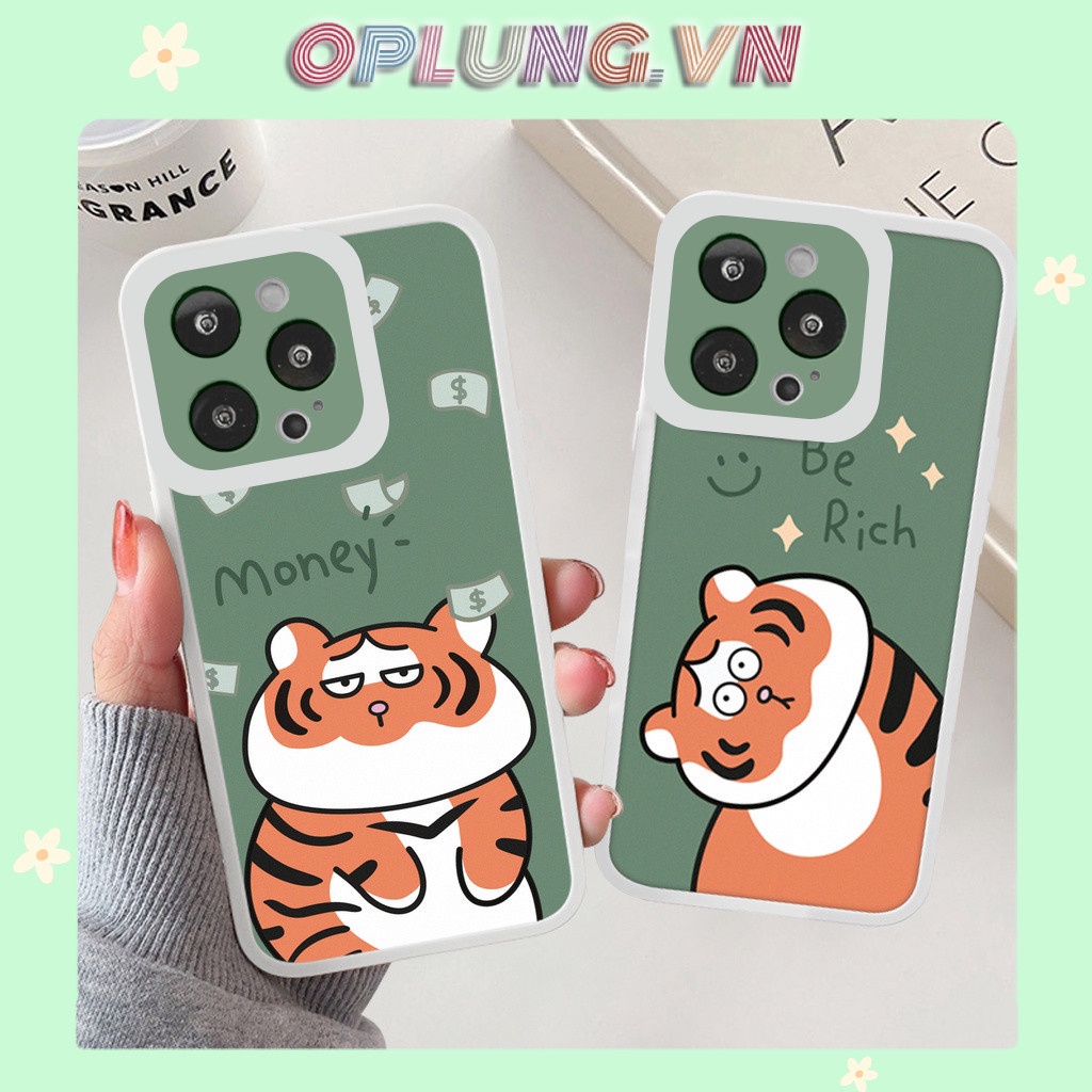 Ốp lưng iphone cạnh vuông lỗ camera tiger money 6/6splus/7/7plus/8/8plus/x/xr/xs/11/12/13/pro/max/plus/promax g21