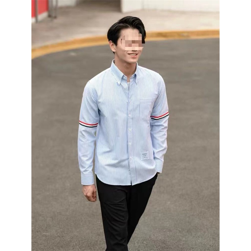 Áo Sơ Mi Tay Dài Kẻ Sọc Thời Trang Cho Nam Nữ