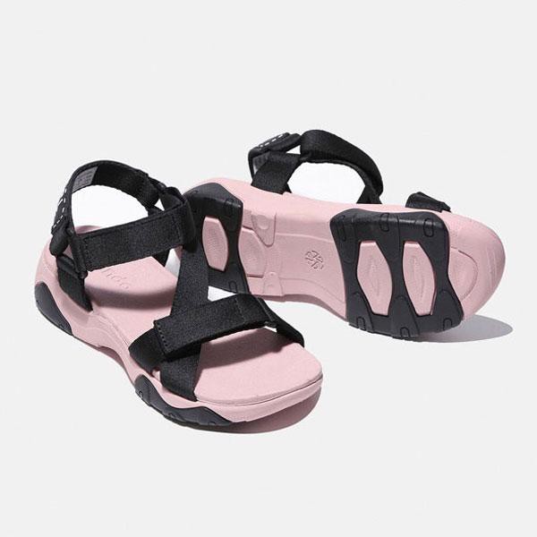 Giày Sandal Shondo Girly đế hồng quai đen GIM7010