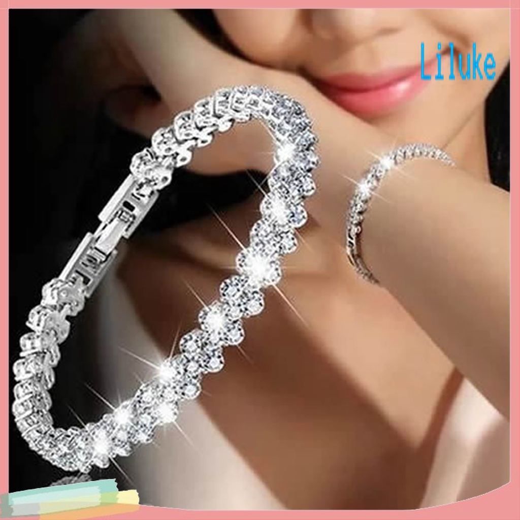 Vòng Tay Hợp Kim Mạ Vàng Trang Trí Đá Zircon Xinh Xắn Cho Nữ