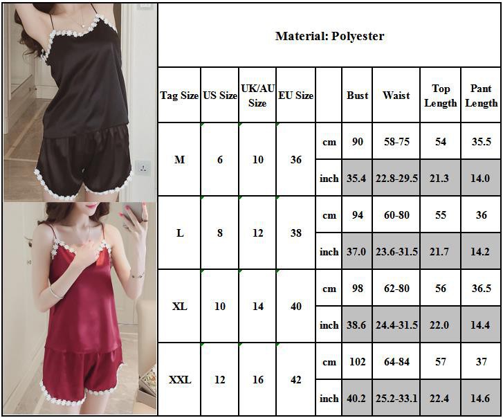 Set đồ ngủ gồm áo sát nách + quần ngắn chất phi bóng quyến rũ cho phái nữ
