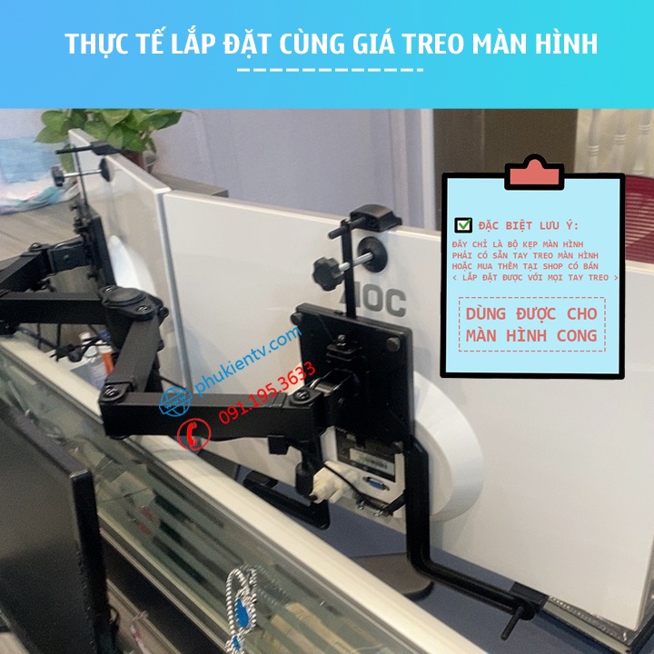 Bộ Kit Vesa Mount A2 17 - 32 Inch - Kẹp Màn Hình Không Có Lỗ Ốc VESA - Lắp Cùng Giá Treo Màn Hình