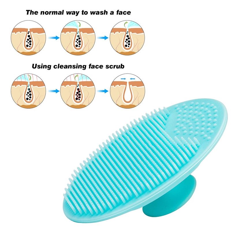 1 Cọ Bàn Chải Silicone Hình Oval Làm Sạch Sâu Loại Bỏ Mụn Đầu Đen