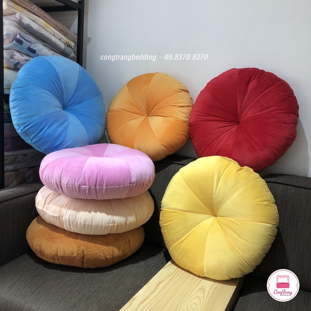 Đệm cho mèo nệm cho chó nhỏ kiểu bí ngô thời trang vải nhung ấm áp cho bé dưới 3kg