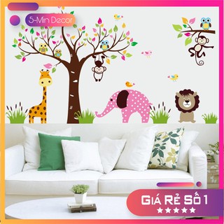 Decal Dán Tường Vườn Thú Zoo Sắc Màu