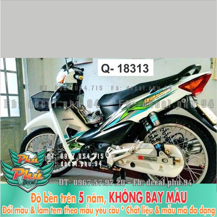 Tem rời Wave 100 R xe trắng P -1