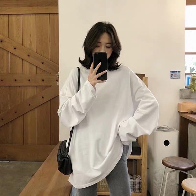 Áo dài tay trơn unisex siêu hot có kèm ảnh thật và video