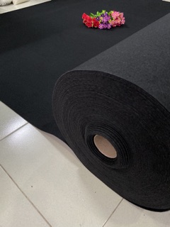 Thảm nỉ trải sàn đen trơn, khổ 2m
