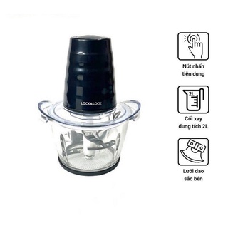 Máy xay thịt cao cấp lock&lock ejm156blk - dung tích 1l - cối thuỷ tinh - lưỡi dao kép