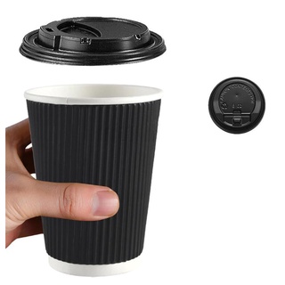 Lốc 10 ly giấy uống cafe, trà nóng 360ml kèm nắp (còn màu bạc nhôm)