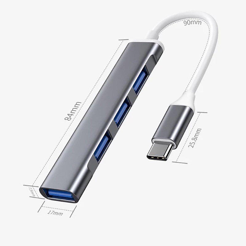 Bộ Chuyển Đổi USB Type C Sang 4 cổng USB 3.0, 2.0 Cho Laptop / Macbook / Điện Thoại -  Hub Type C to 4 Port USB 3.0, 2.0