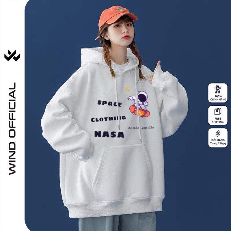 Áo hoodie form rộng WIND unisex nỉ bông HD23 NASA thời trang nam nữ oversize ulzzang | BigBuy360 - bigbuy360.vn