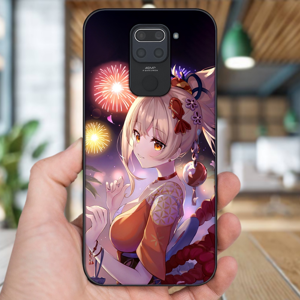 Ốp lưng Xiaomi Redmi Note 9 viền đen in hình Yoimiya Genshin Impact