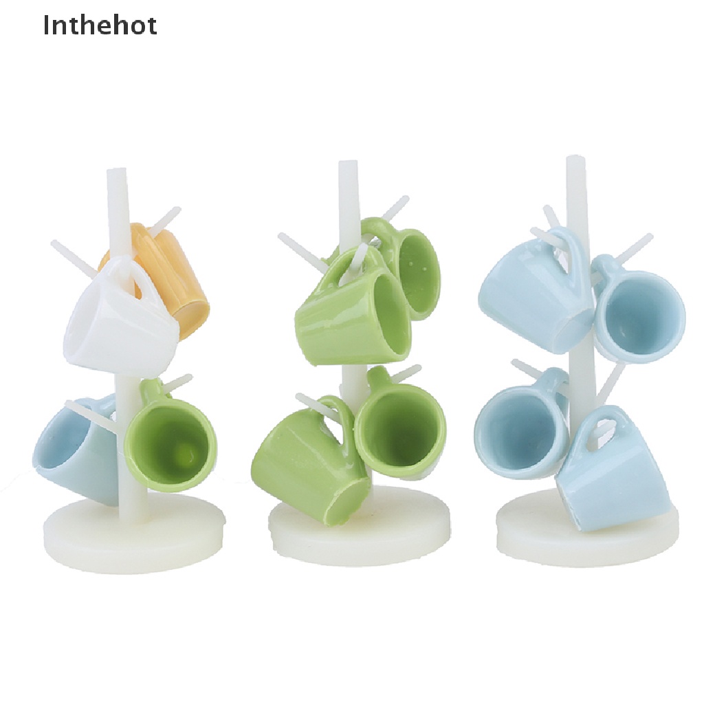 Ly nhựa kèm giá đỡ mini trang trí nội thất nhà búp bê