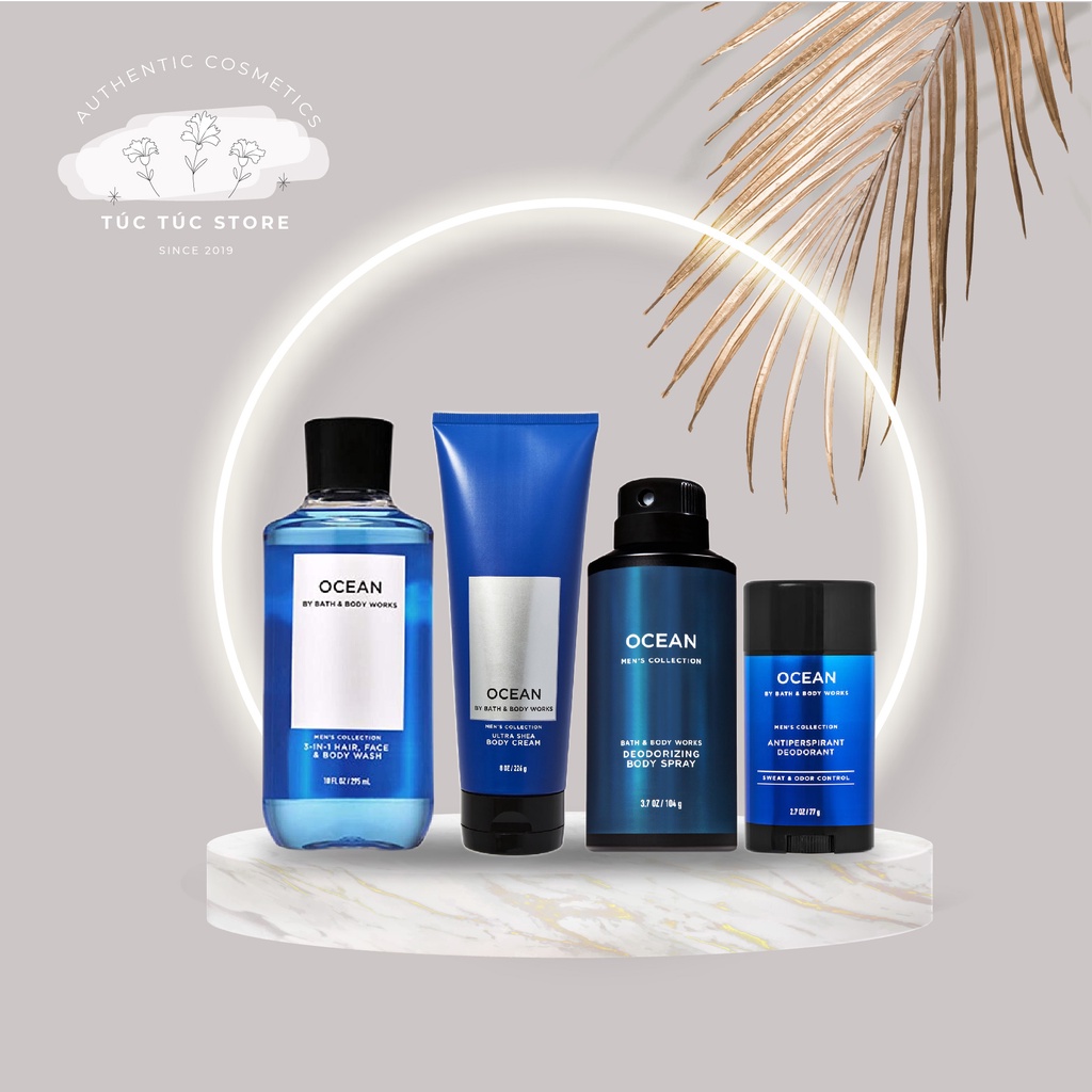 (Mỹ) Ocean - Bộ sản phẩm 2in1 sữa tắm dưỡng thể khử mùi dành cho nam Bath & Body Works