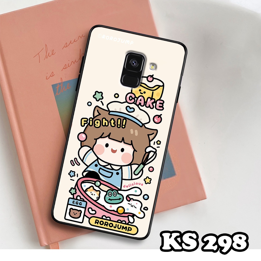 Ốp lưng Samsung A8 2018 - A8 Plus - A8 Star - Ốp Samsung in hình Ngân hà &amp; Roro Jumb - Lưng nhám viền TPU