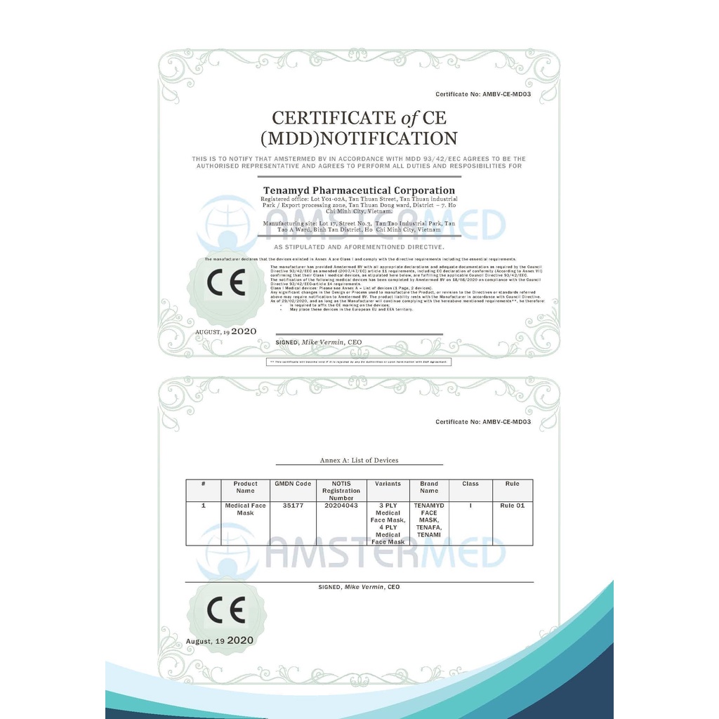 KHẨU TRANG Y TẾ 4 LỚP TENAMYD