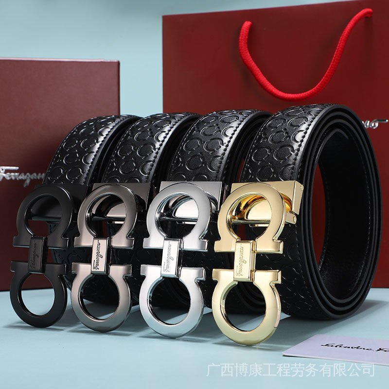 Salvatore Ferragamo Thắt Lưng Khóa Cài In Chữ Fila Cổ Điển Hợp Thời Trang Cho Nam